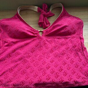 St. John Hot Pink Halter Tankini top & bottoms